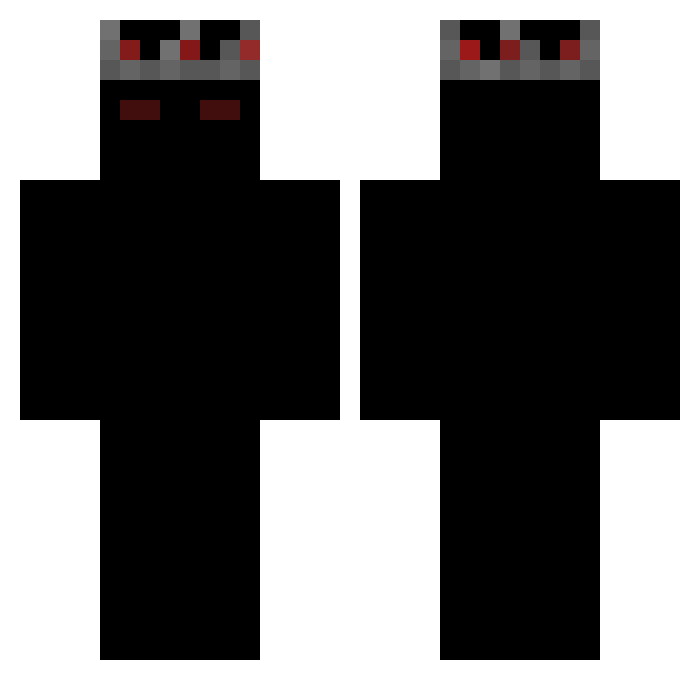 Nachtspieler Minecraft skin, front and back view