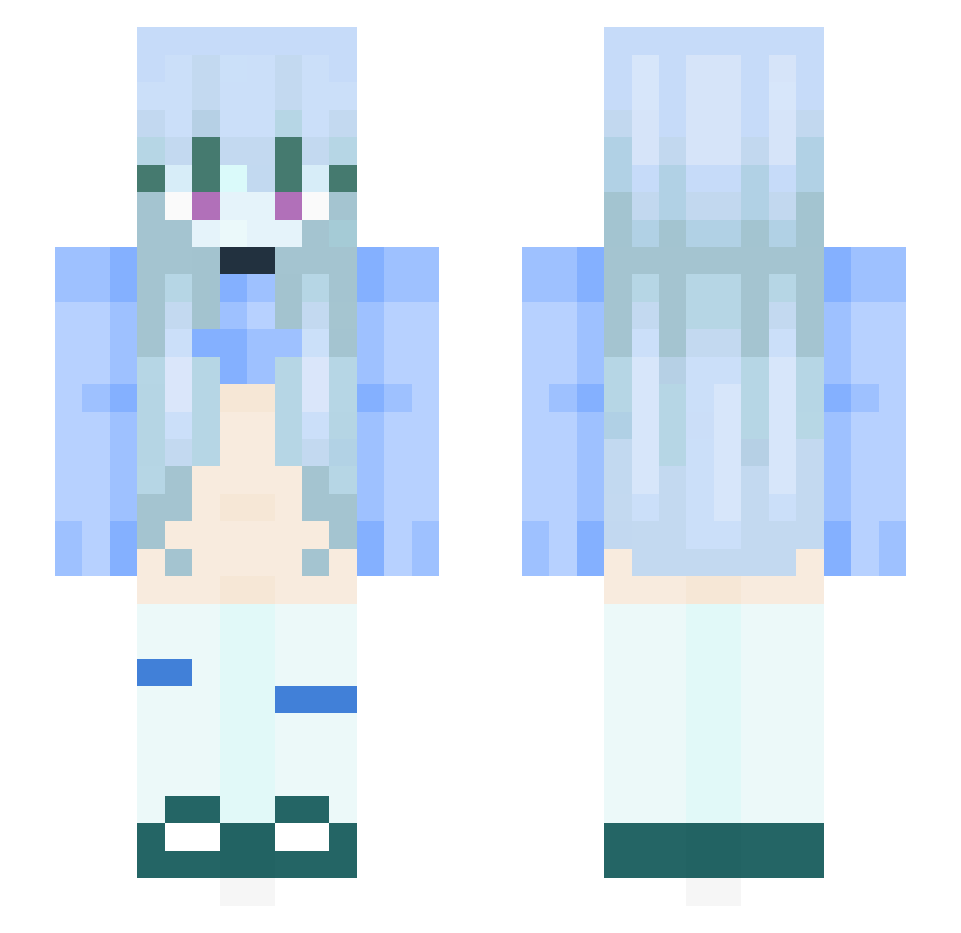 Rusty3001 Minecraft skin, front and back view