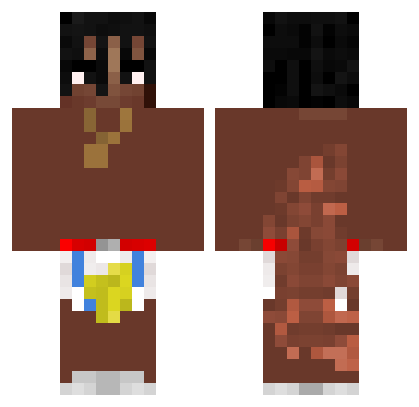drawing_alone Minecraft skin, front and back view