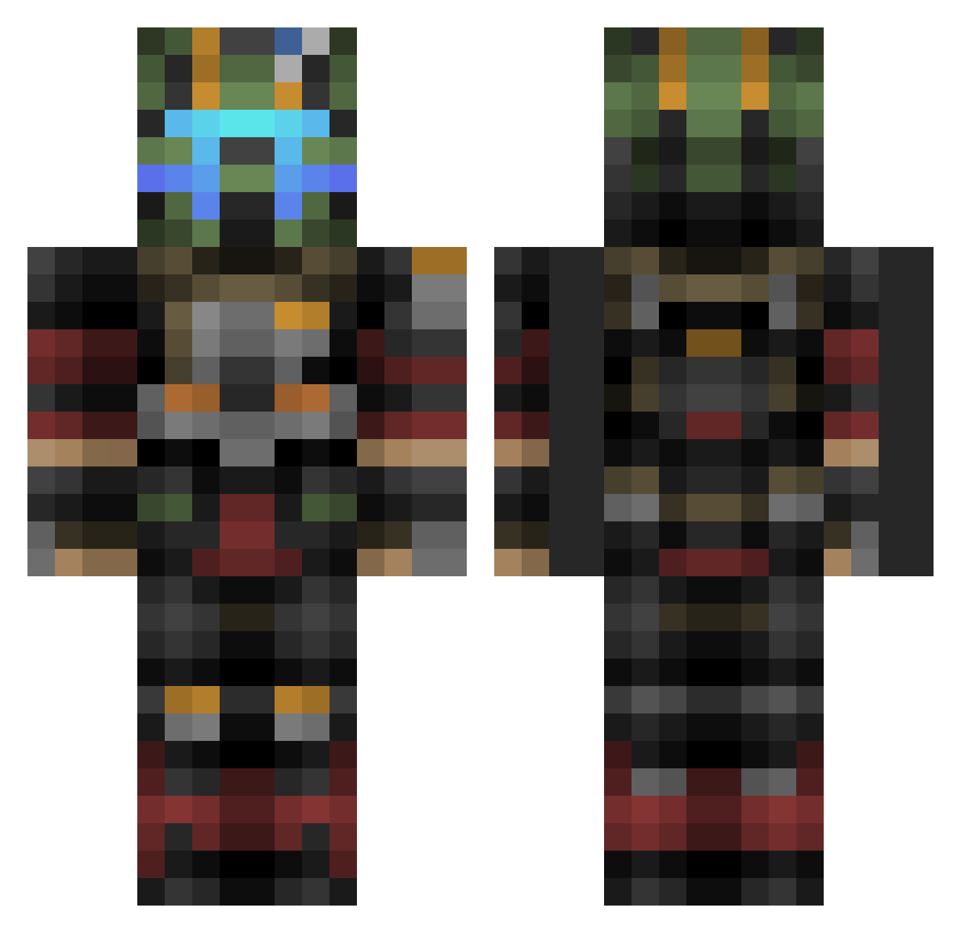 Kaijan Minecraft skin, front and back view
