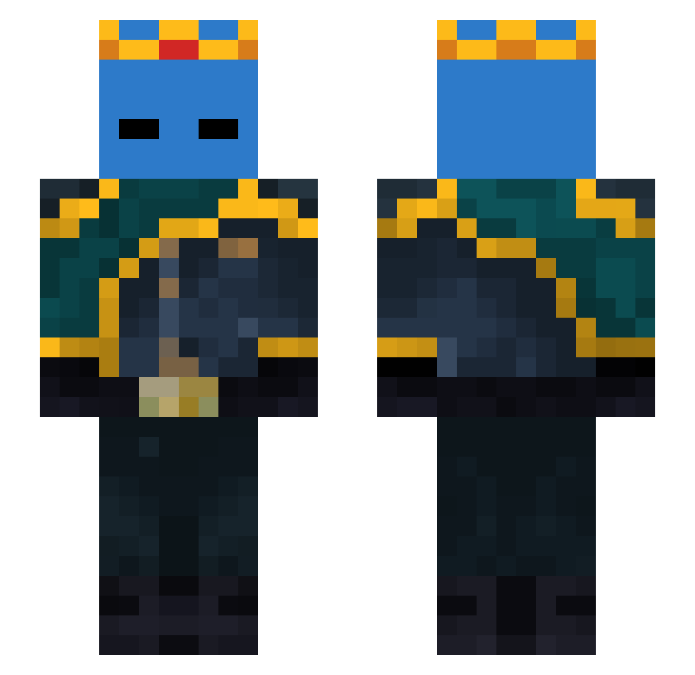 _V8der Minecraft skin, front and back view