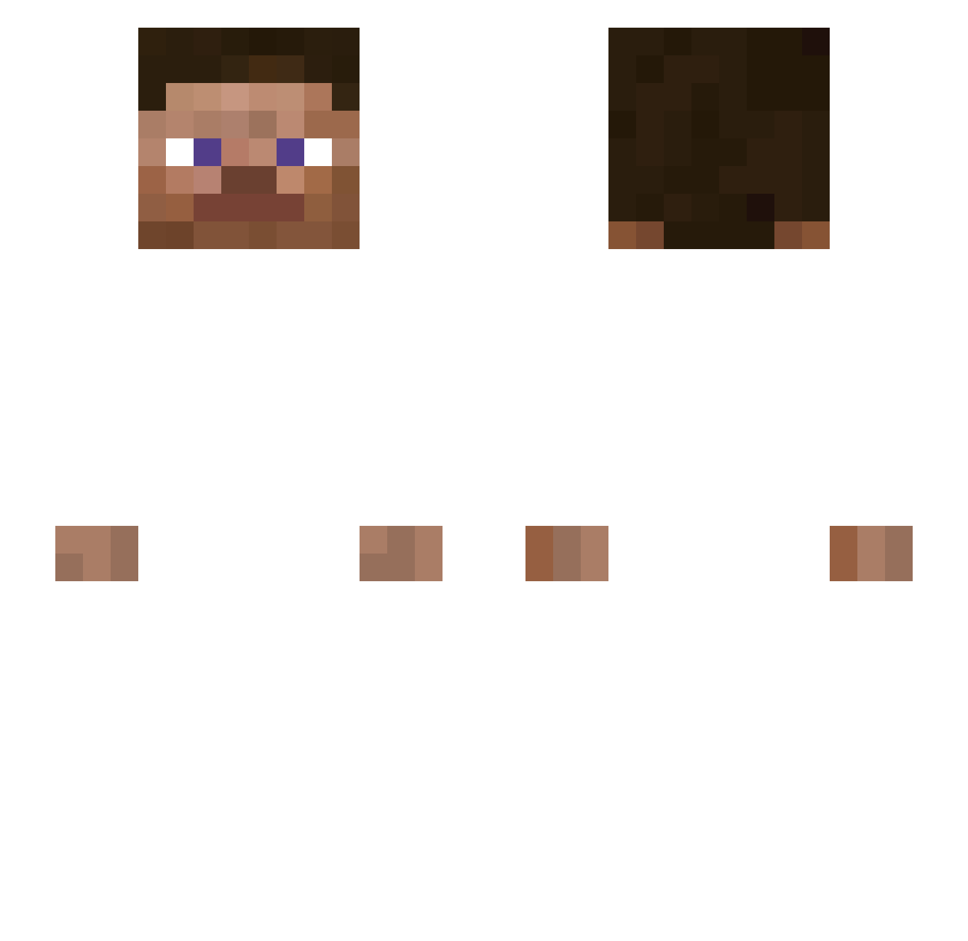 pinnacled Minecraft skin, front and back view