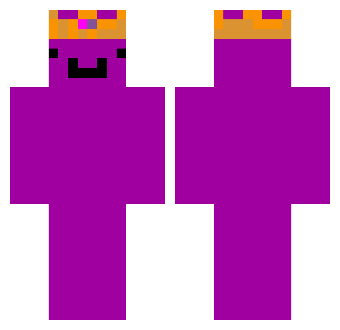 qashy2 Minecraft skin, front and back view