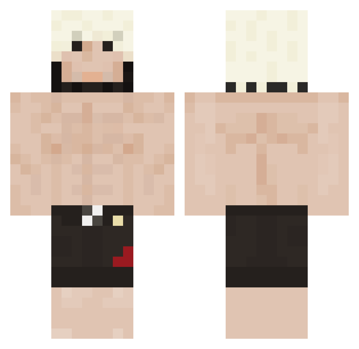 shk0d Minecraft skin, front and back view