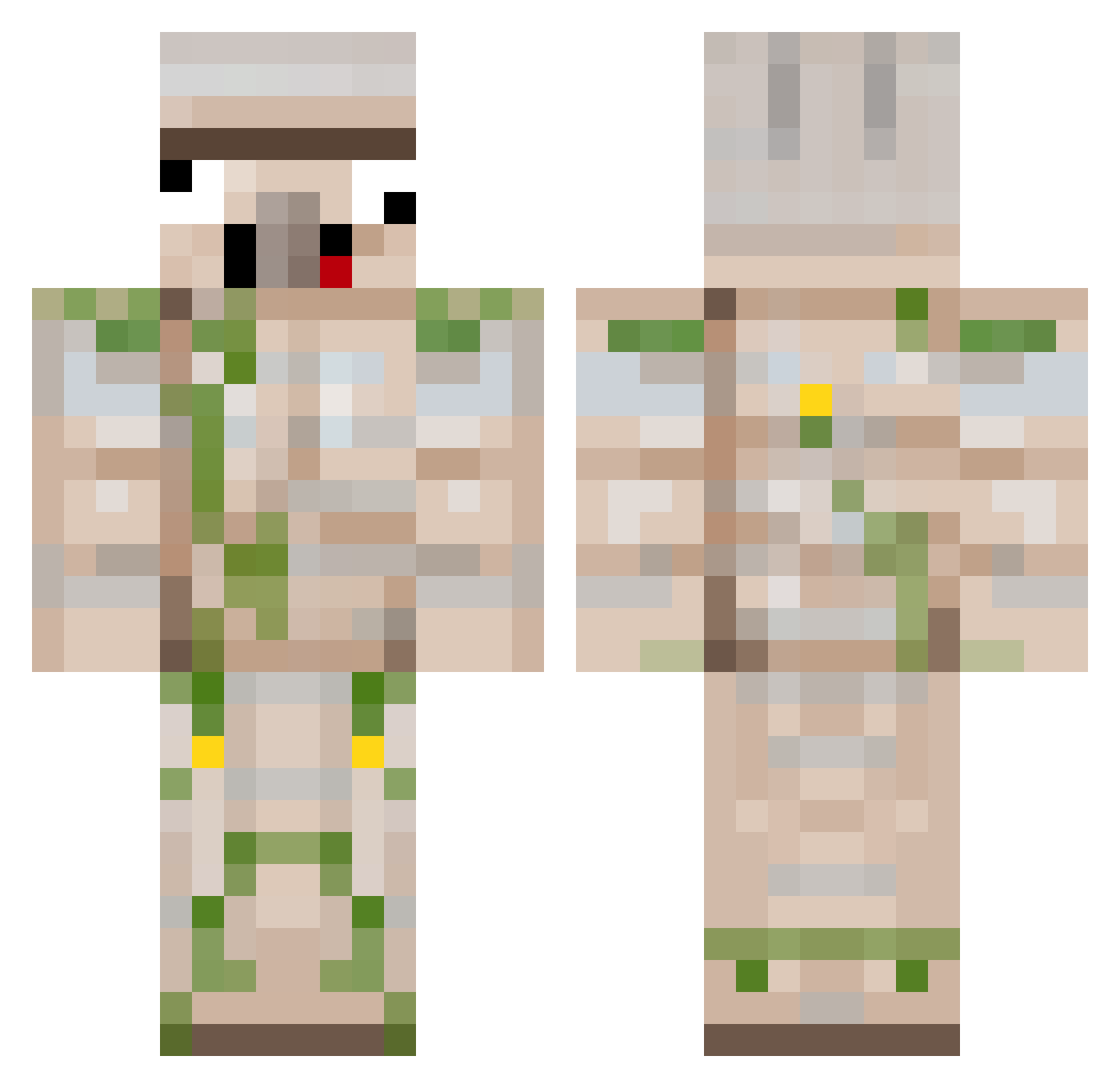 Mermerman1 Minecraft skin, front and back view