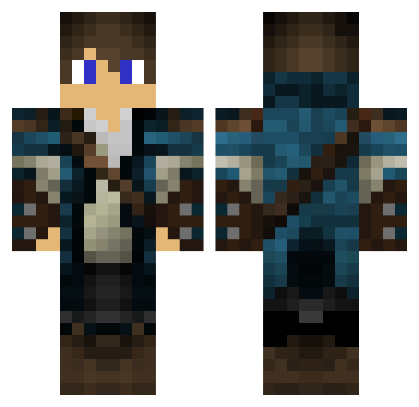 DomMineOn Minecraft skin, front and back view