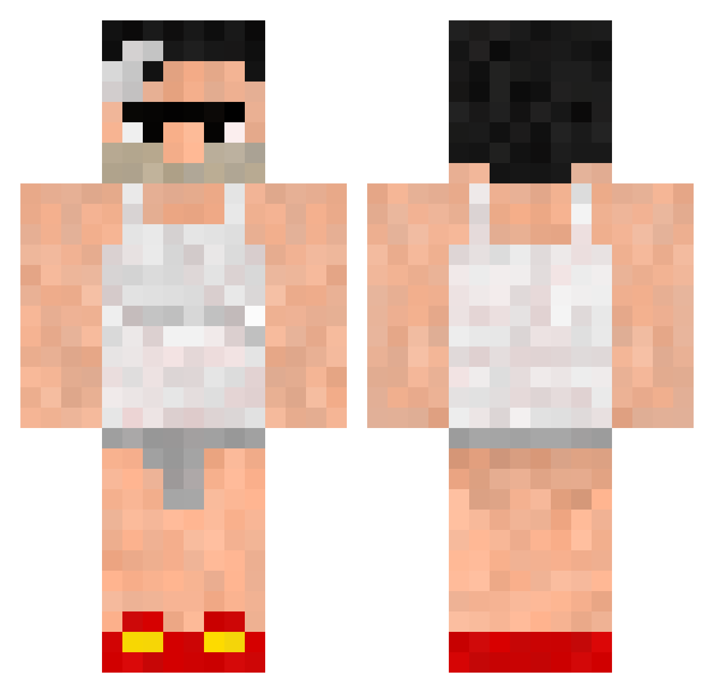 Arman4urka Minecraft skin, front and back view