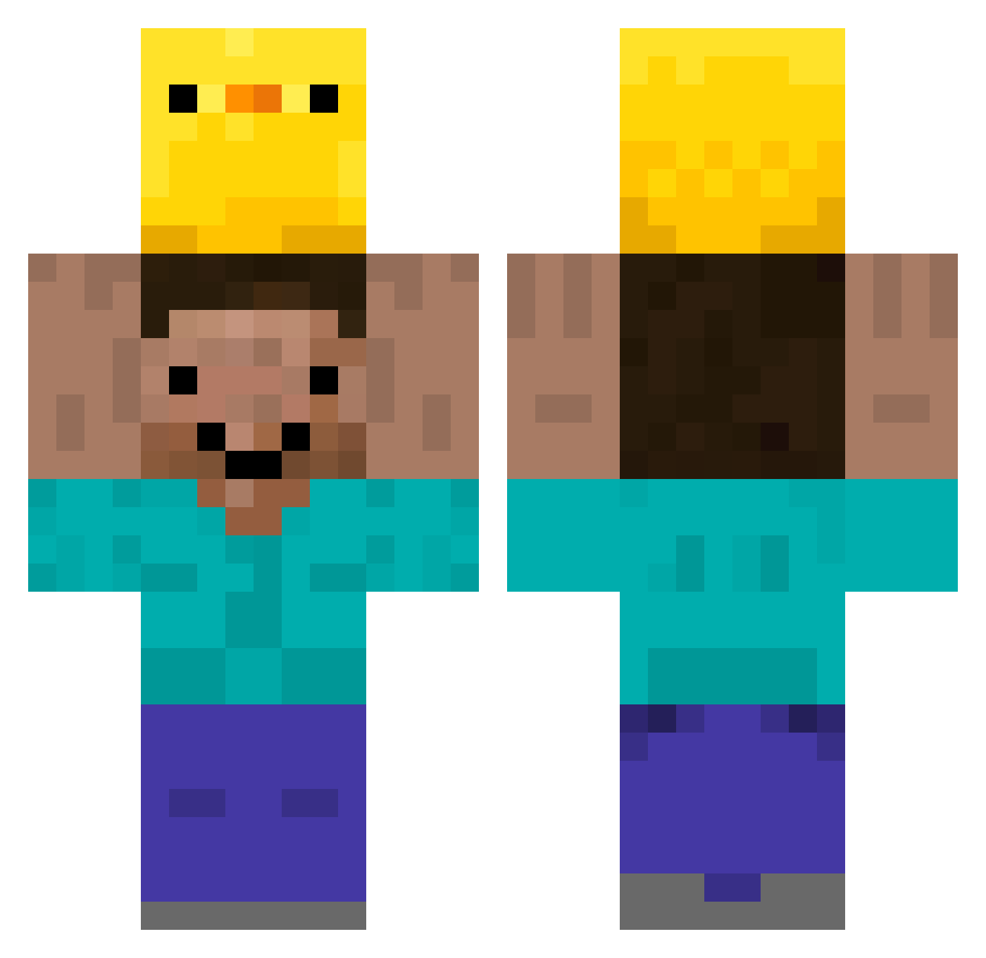 Pudimpro147 Minecraft skin, front and back view