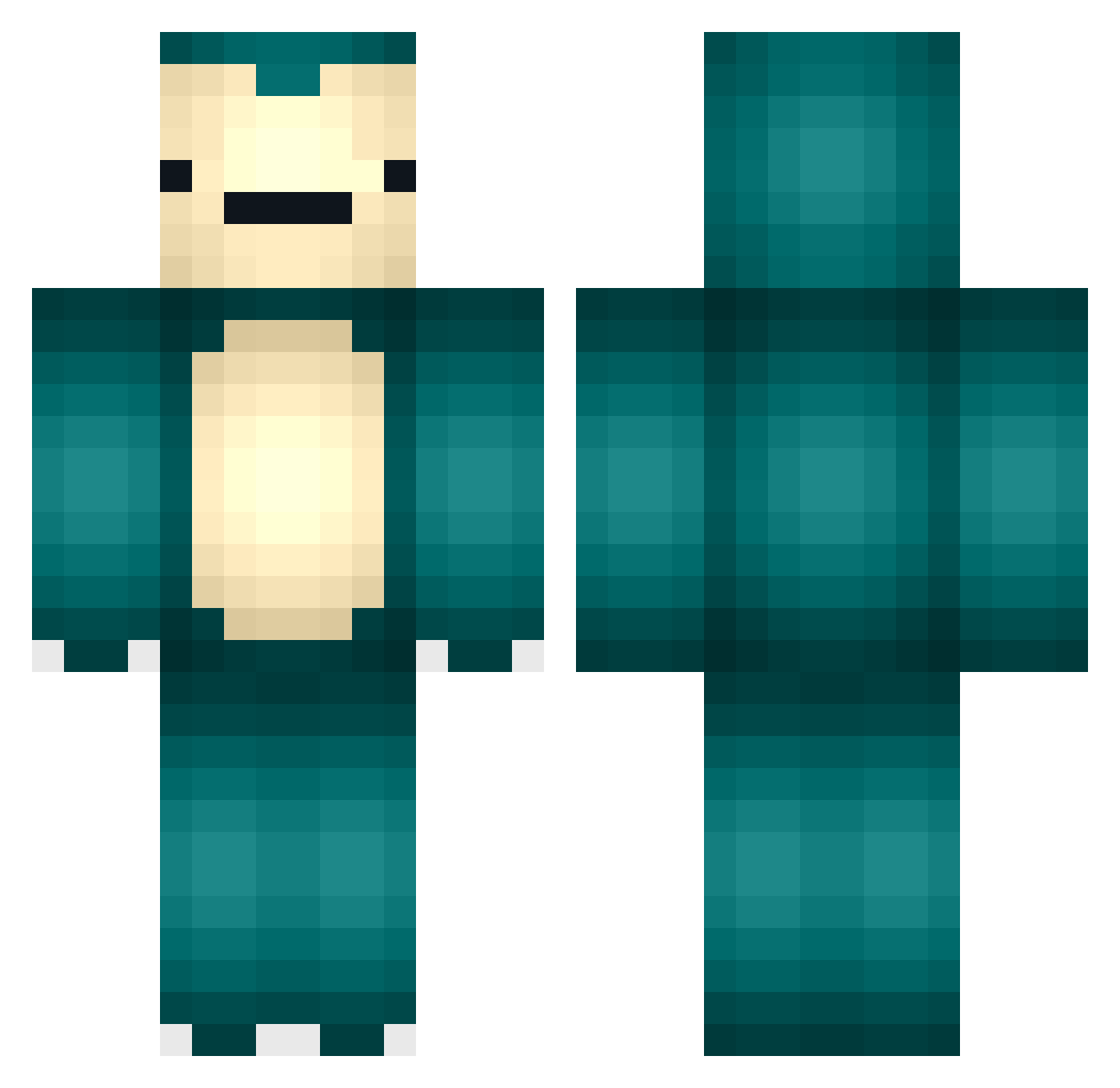 Zumbah Minecraft skin, front and back view