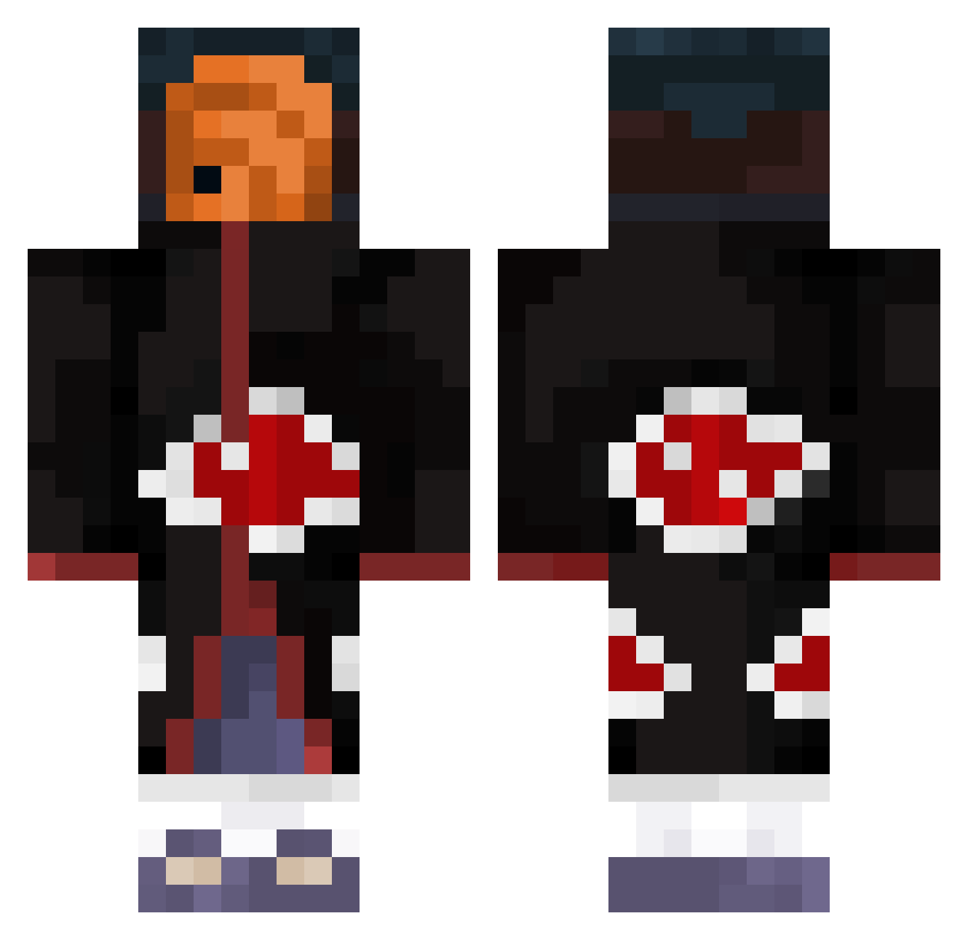 KiriNN2001 Minecraft skin, front and back view