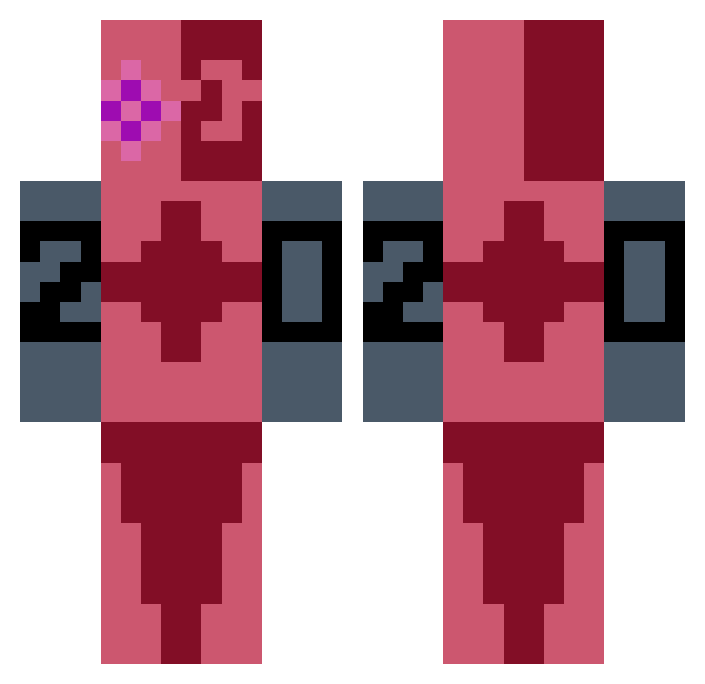 xysv Minecraft skin, front and back view