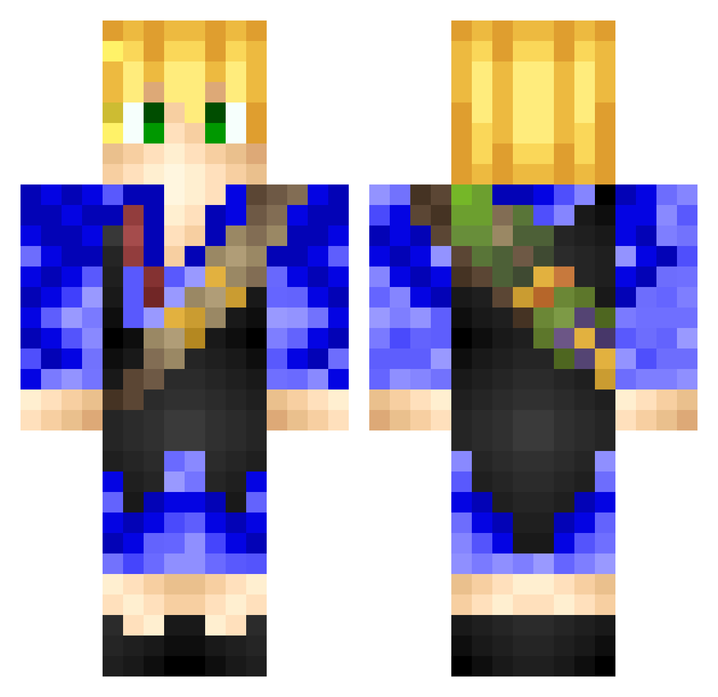 Kurty Minecraft skin, front and back view