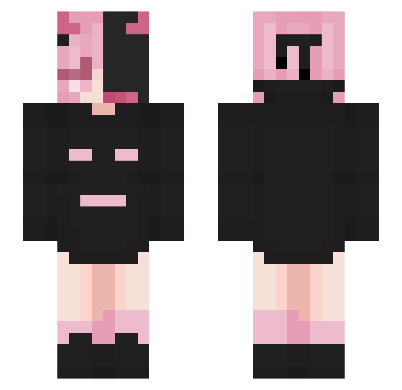 purrpheticc Minecraft skin, front and back view