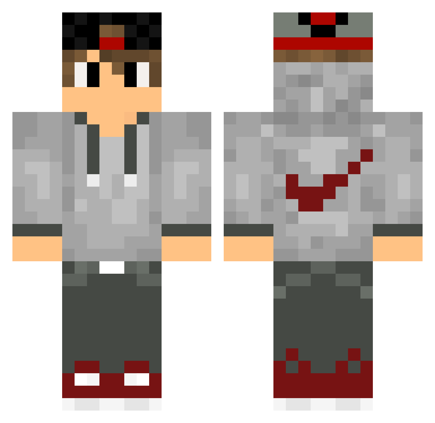 Rhubarb Minecraft skin, front and back view
