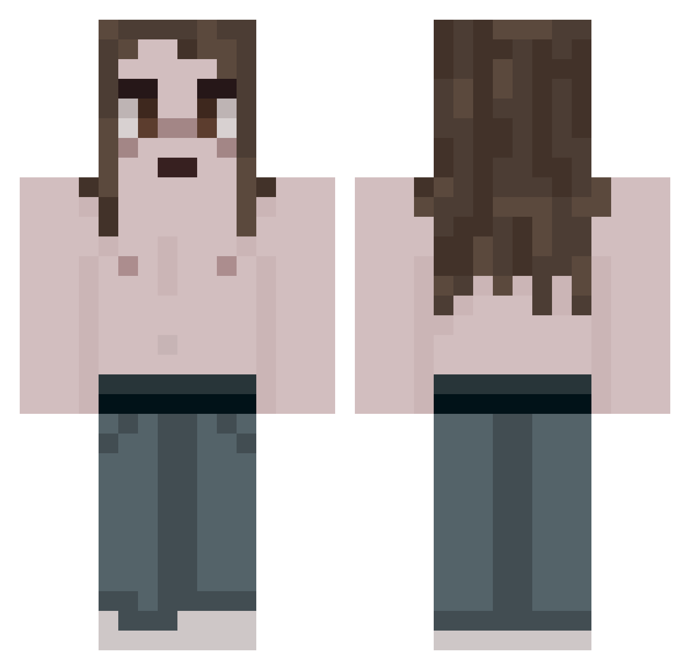 RubyCube255 Minecraft skin, front and back view