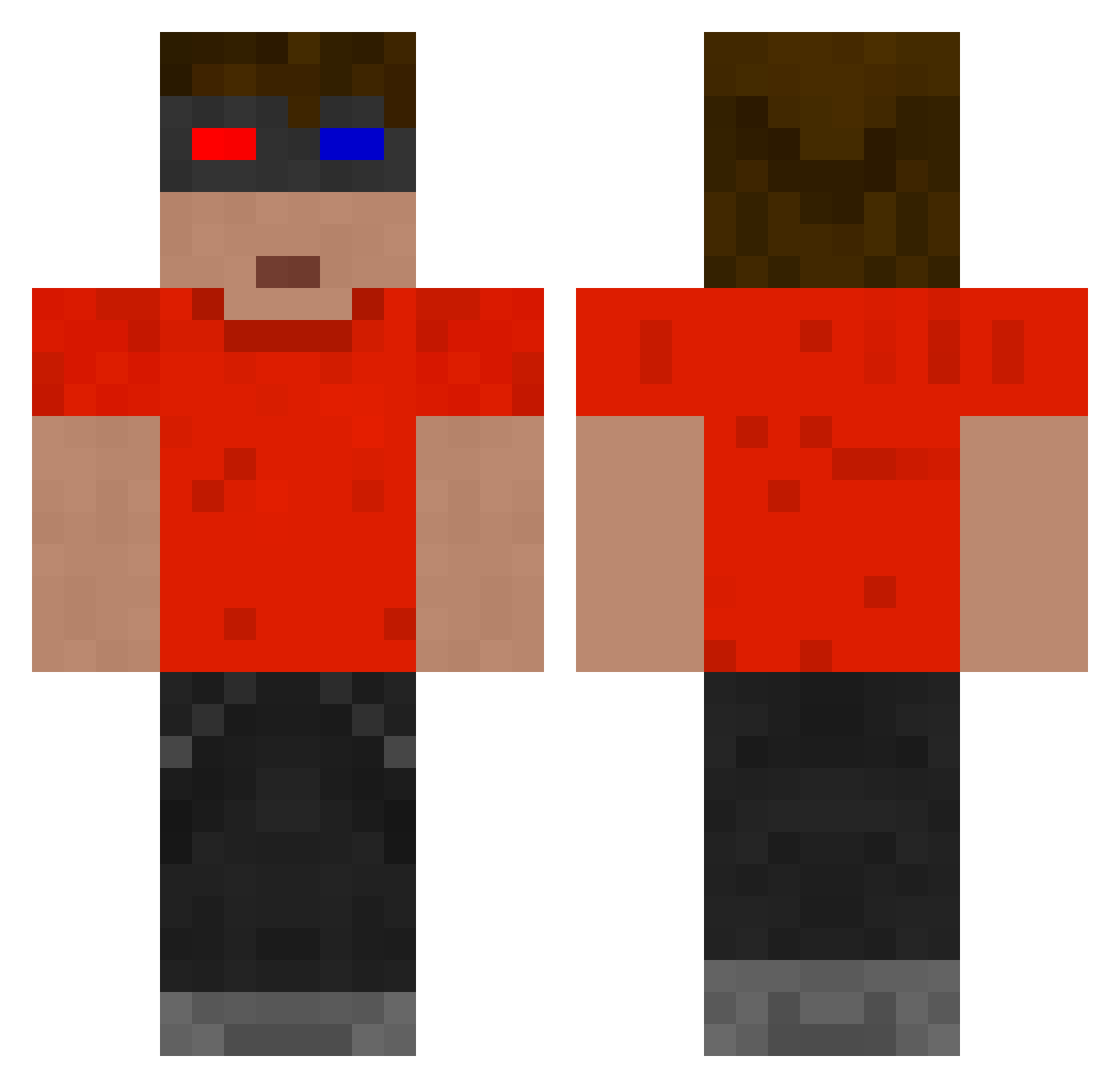 KeyZane13 Minecraft skin, front and back view