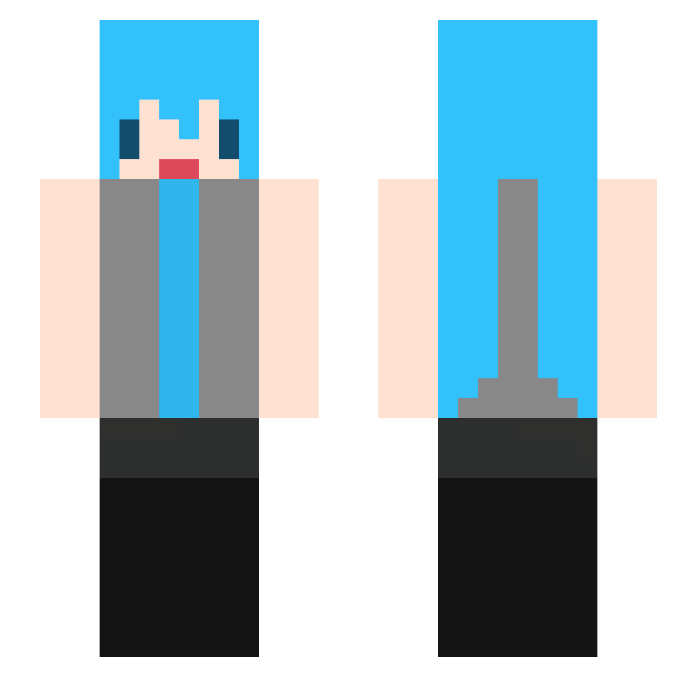 Puudym Minecraft skin, front and back view