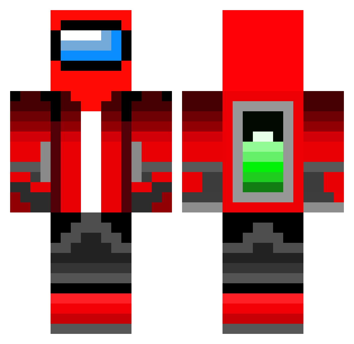 Stefhoppen Minecraft skin, front and back view