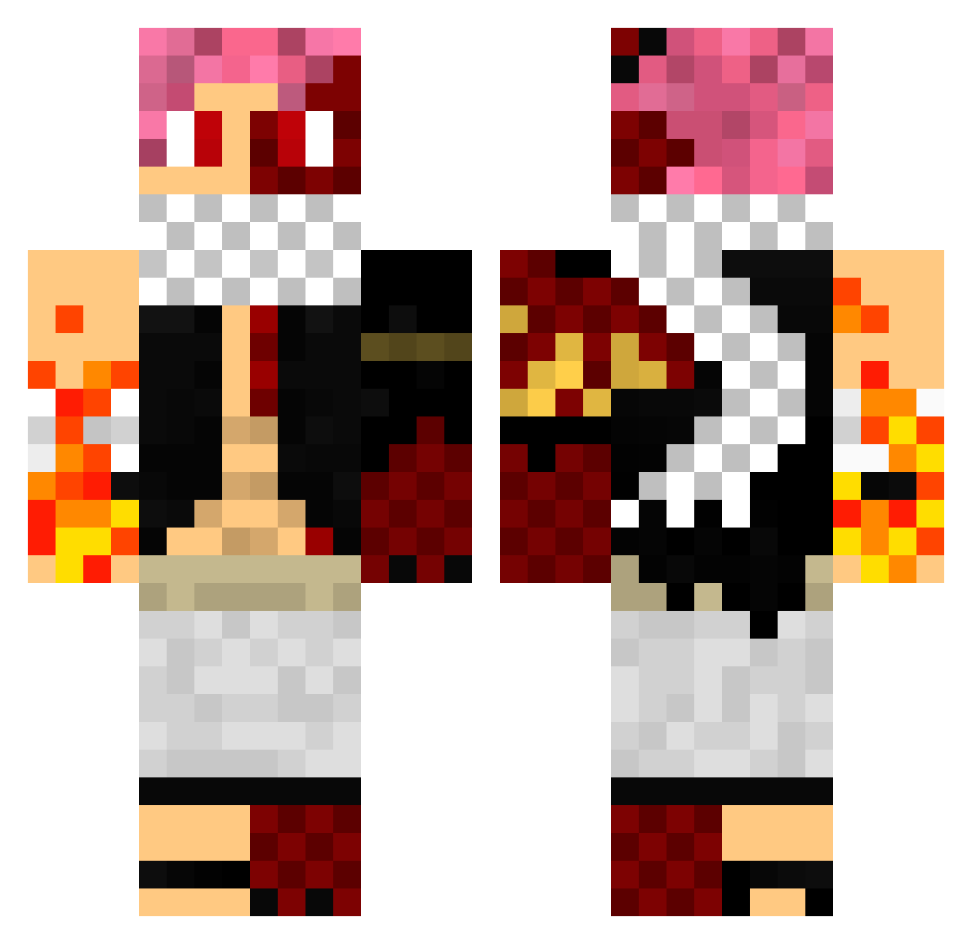 DonAzuma Minecraft skin, front and back view