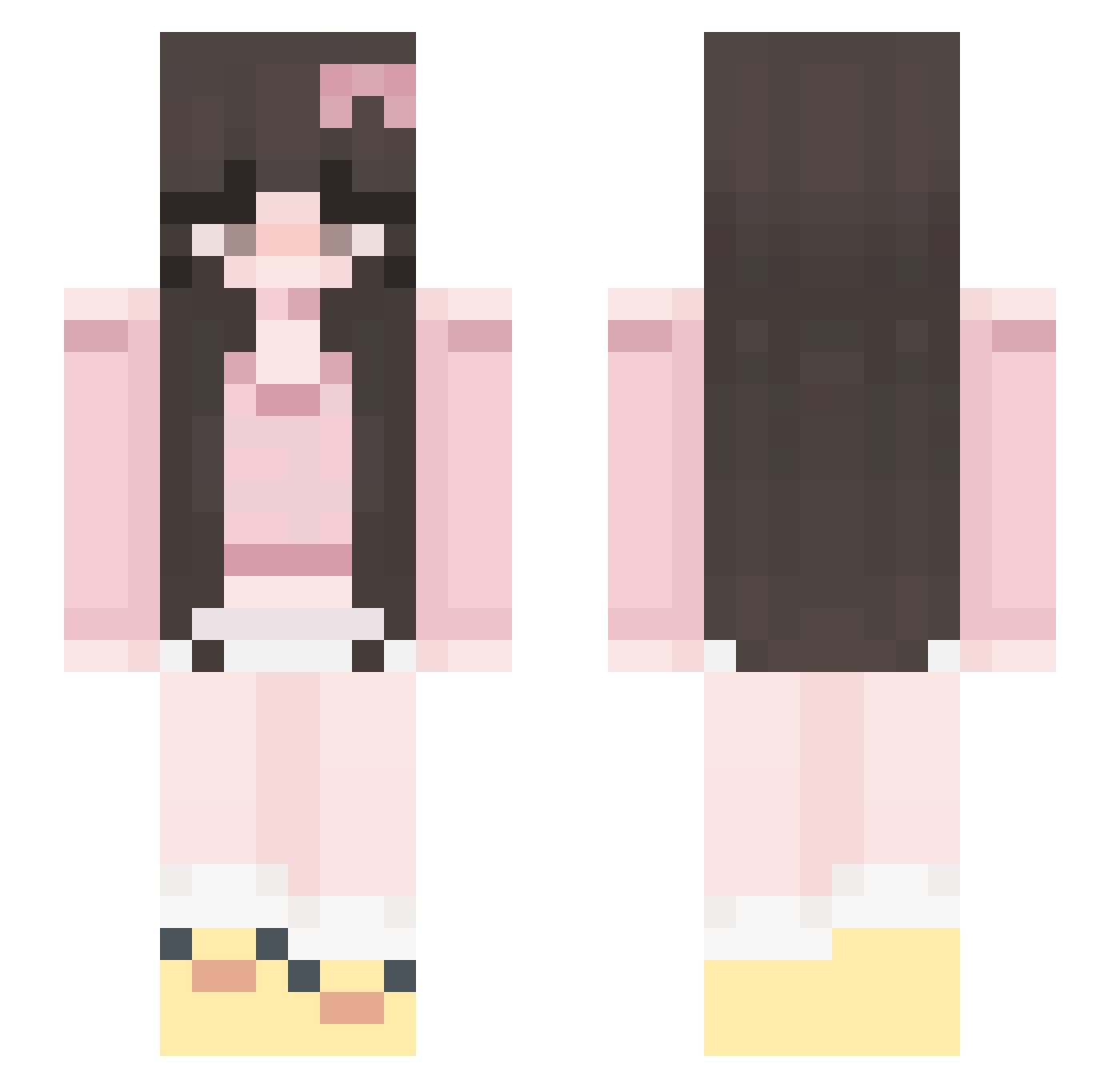 Psittacinae Minecraft skin, front and back view