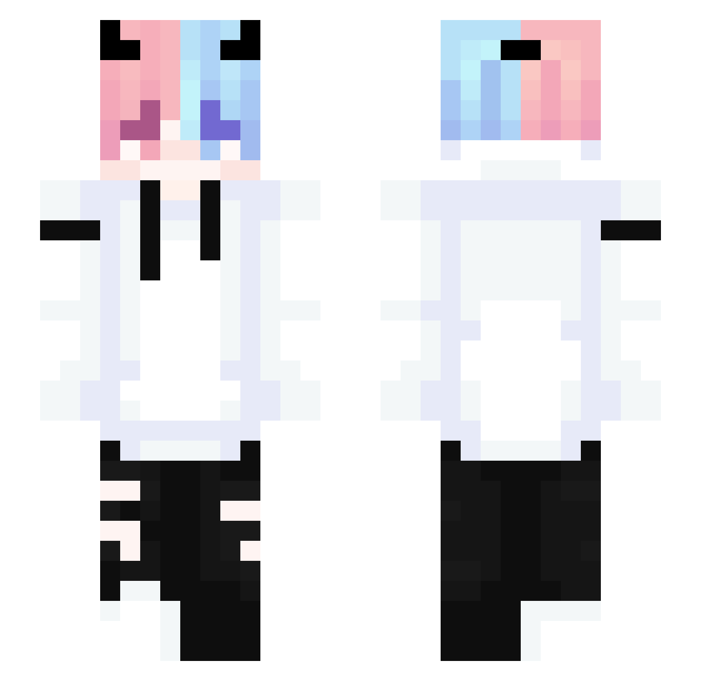Techcifer Minecraft skin, front and back view