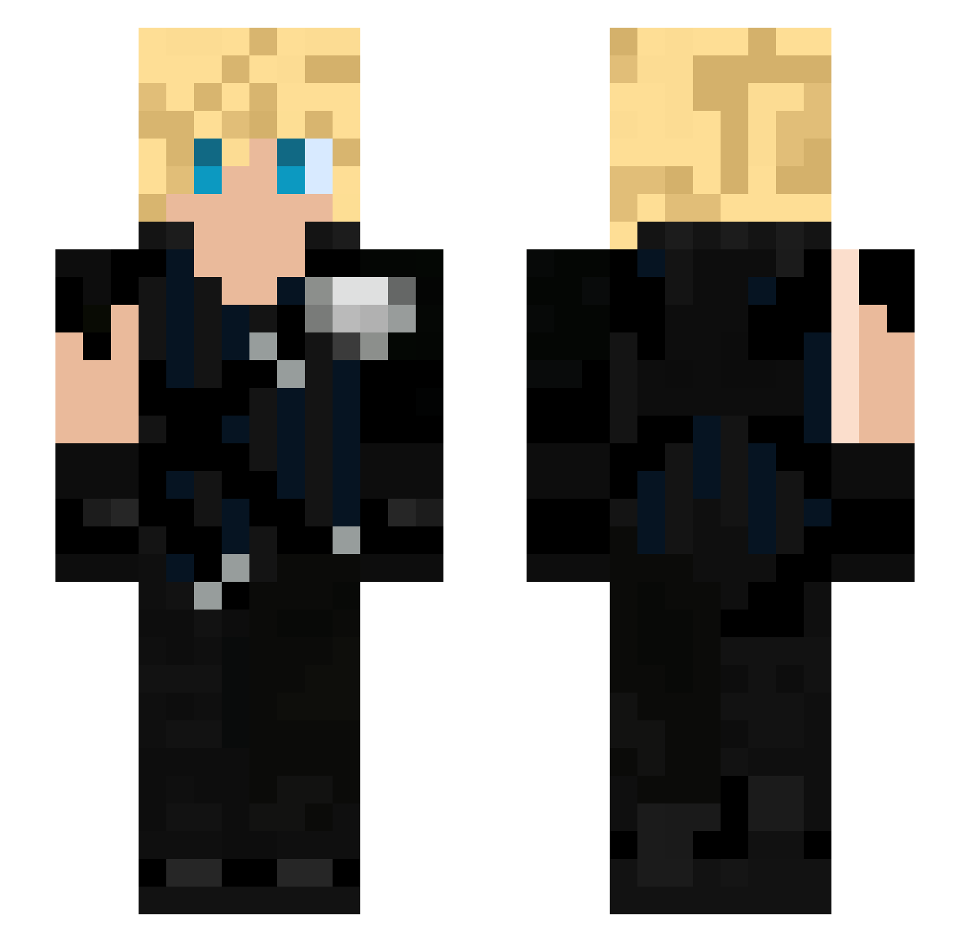 Ryskal Minecraft skin, front and back view