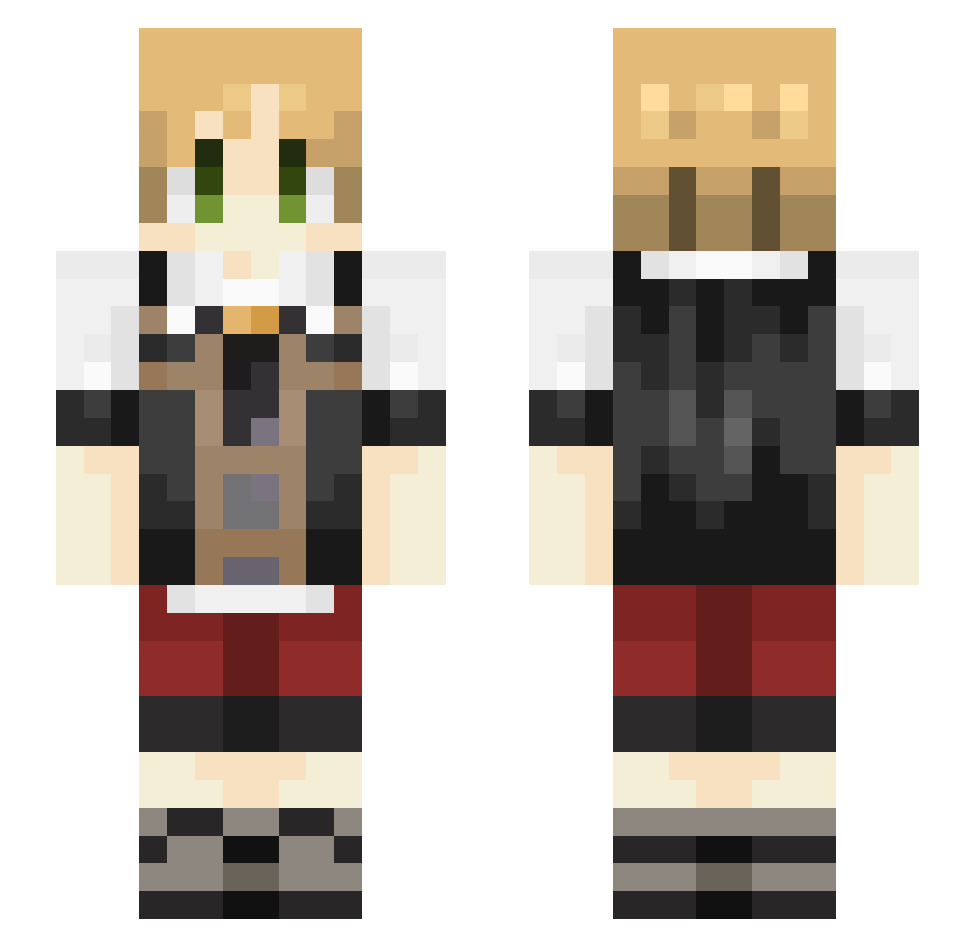 Vanlesk Minecraft skin, front and back view