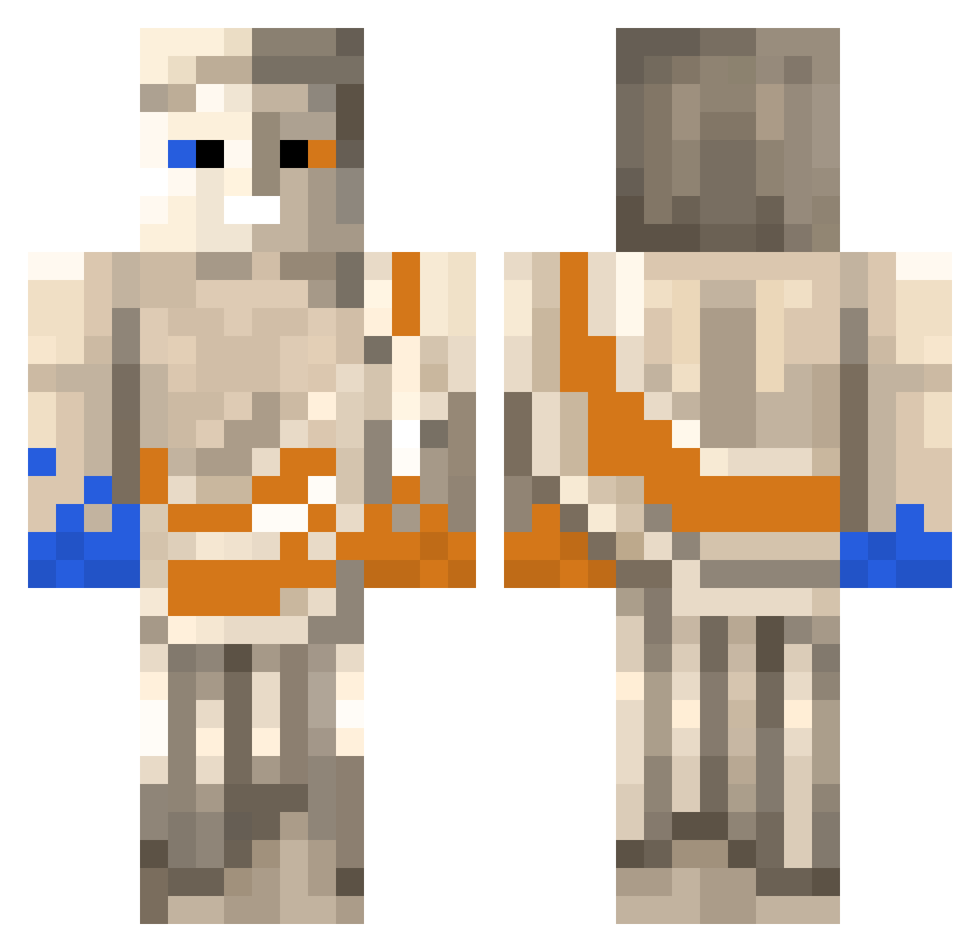 EAKIKI Minecraft skin, front and back view