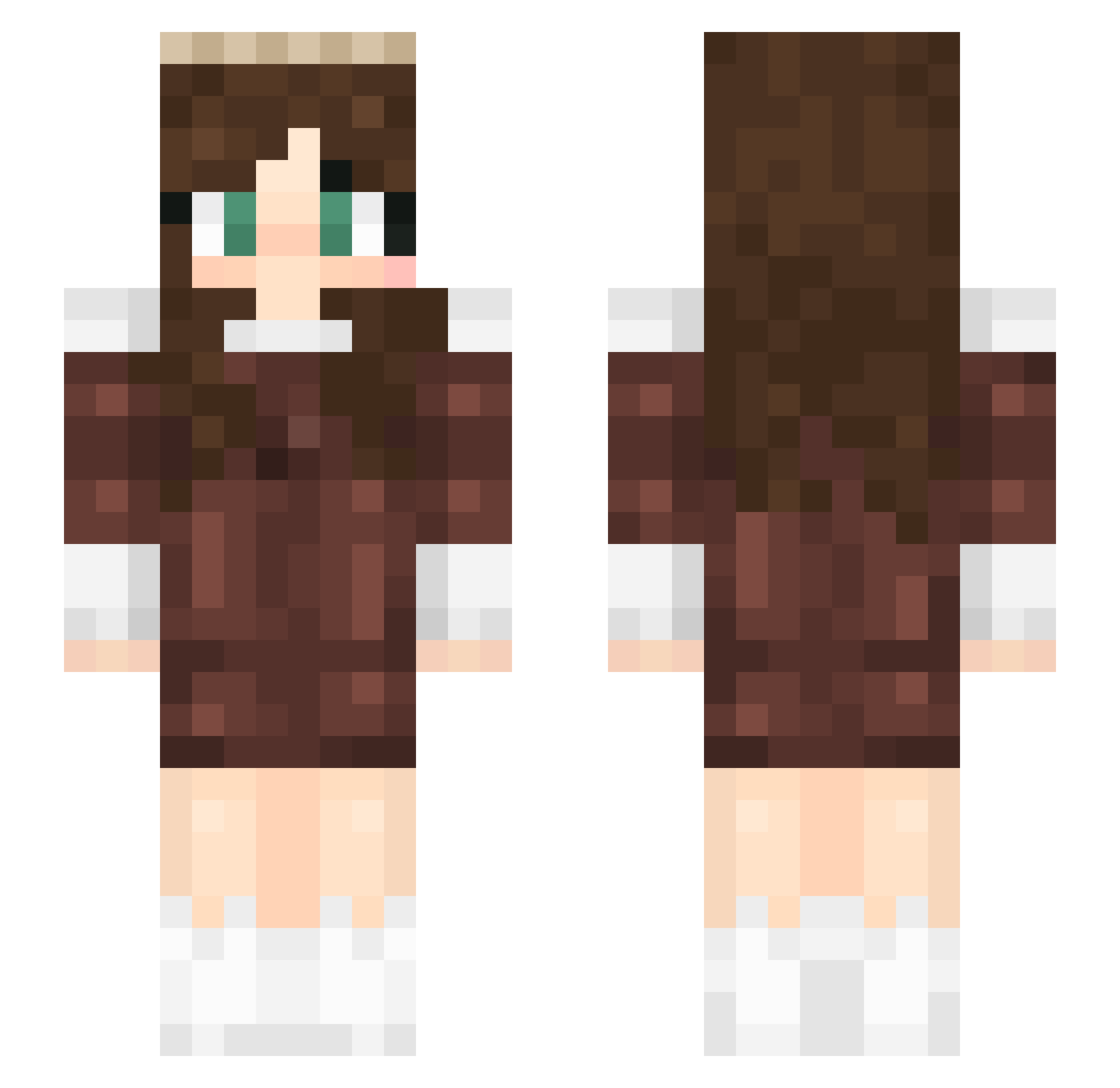 Sweaatypalms Minecraft skin, front and back view