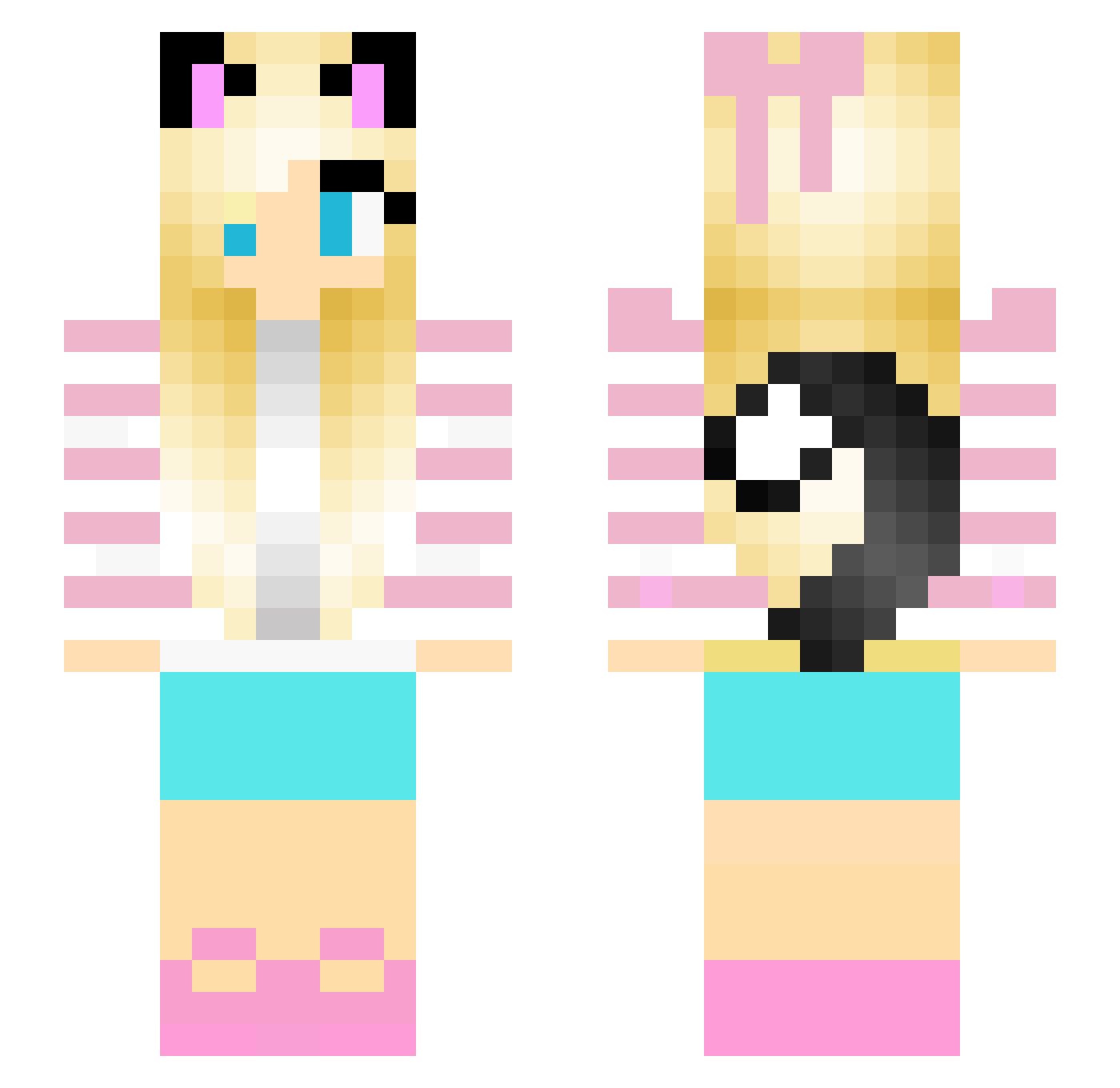 Aloysia Minecraft skin, front and back view