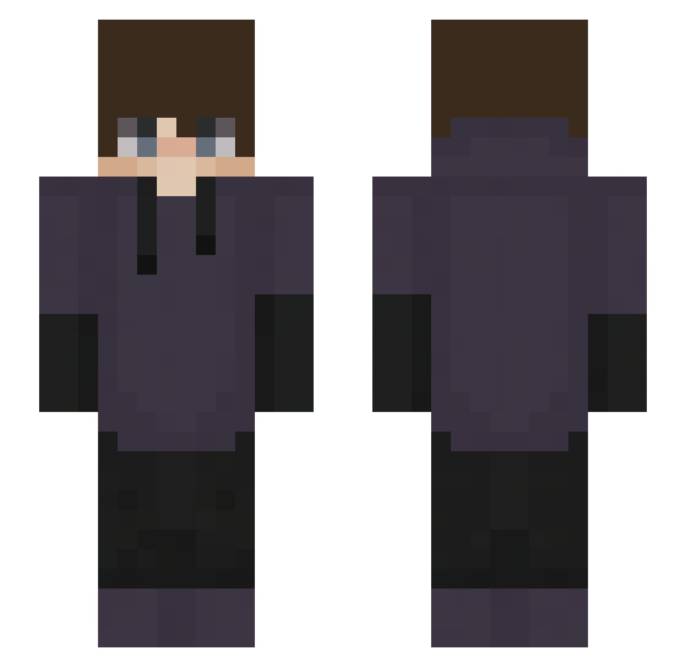 verschlafener_ Minecraft skin, front and back view