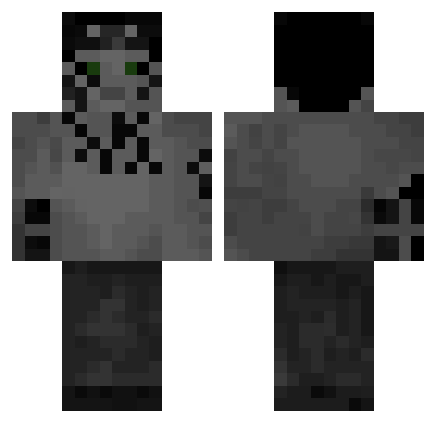 VedroPustoe Minecraft skin, front and back view