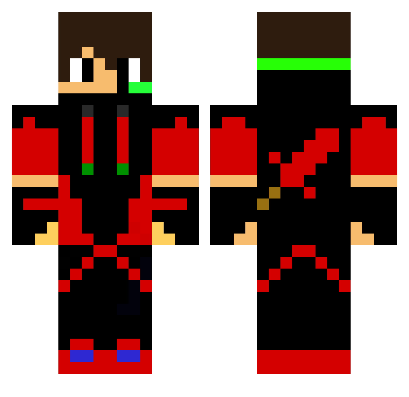 Hon_Hon Minecraft skin, front and back view