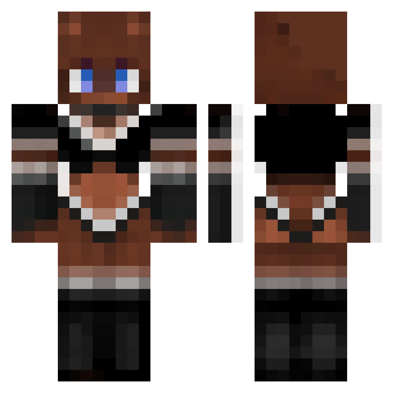 MilanessaconPure Minecraft skin, front and back view