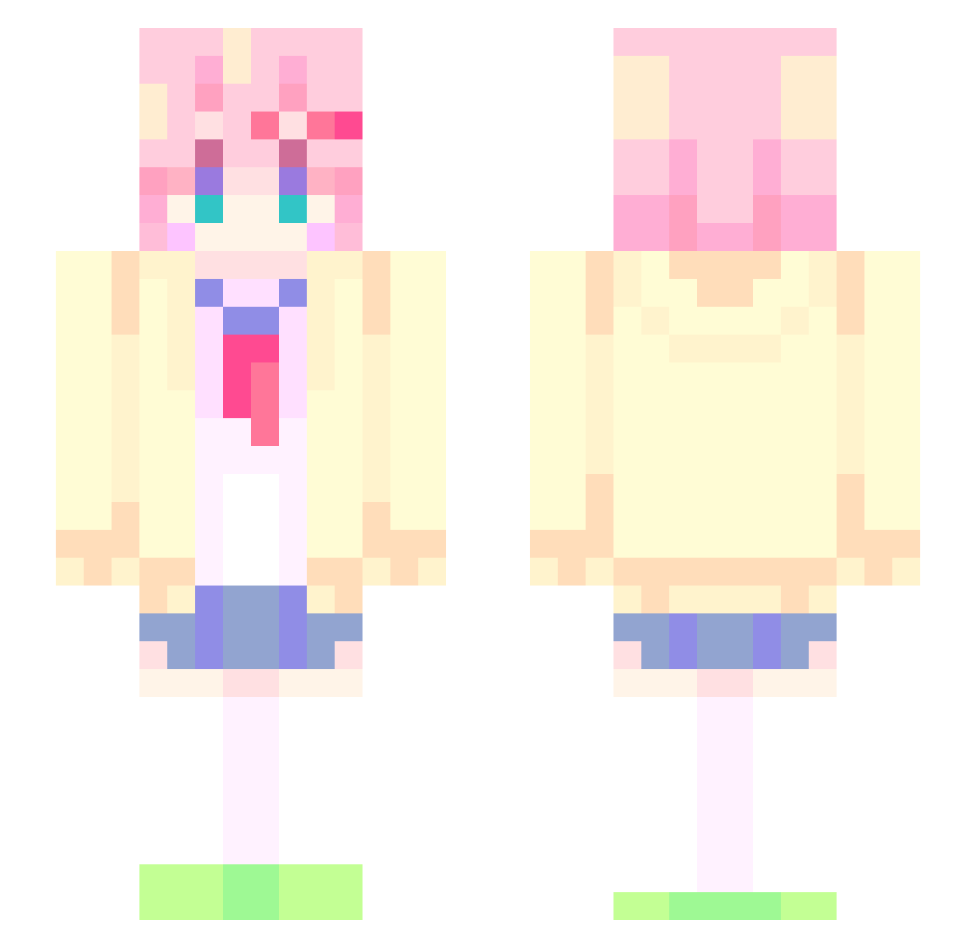 gyaski Minecraft skin, front and back view