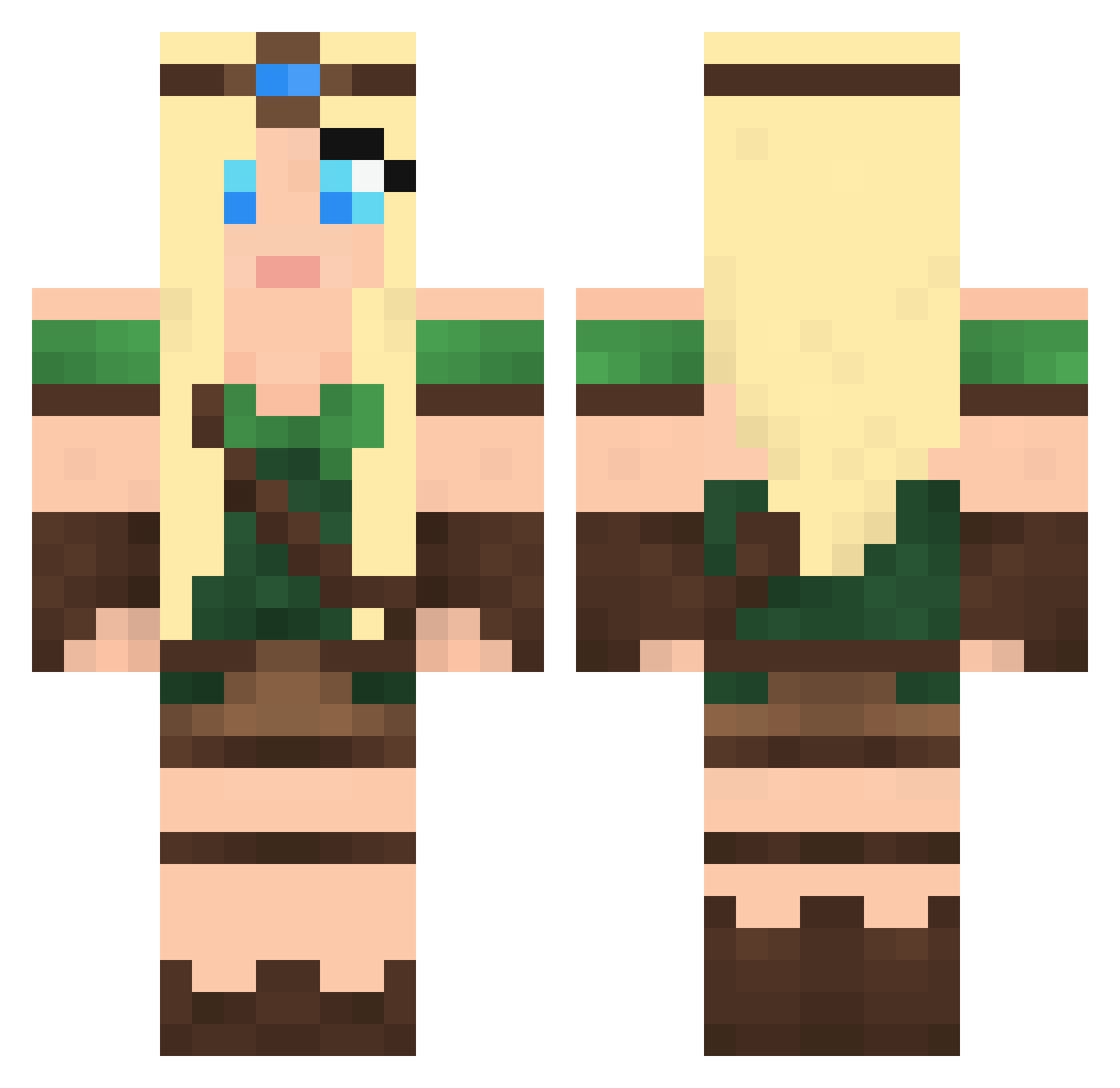 Umbralicious Minecraft skin, front and back view