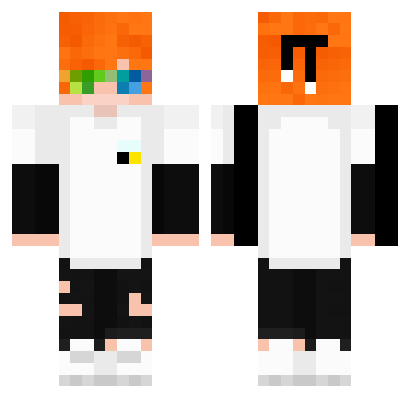 SpielerID Minecraft skin, front and back view