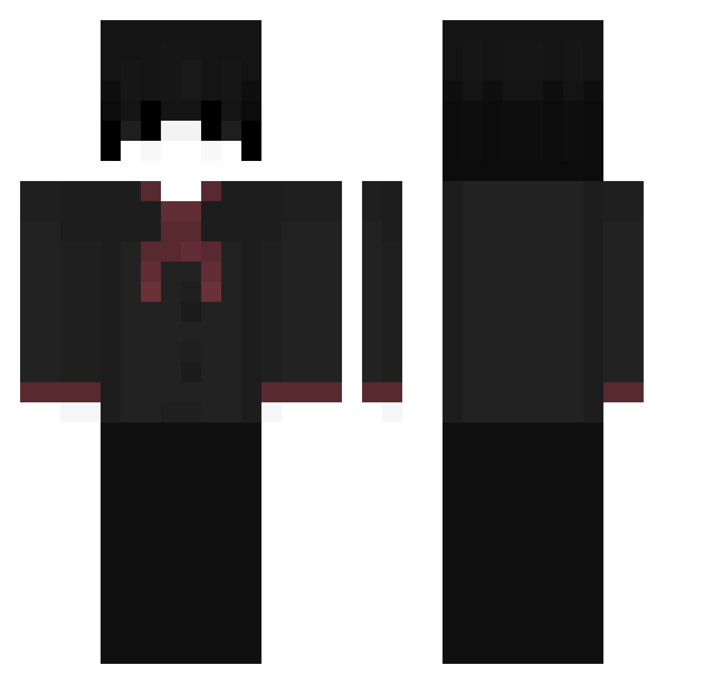 RayPinMiners Minecraft skin, front and back view