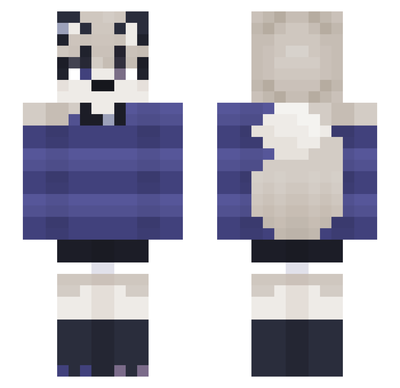 starnyas Minecraft skin, front and back view