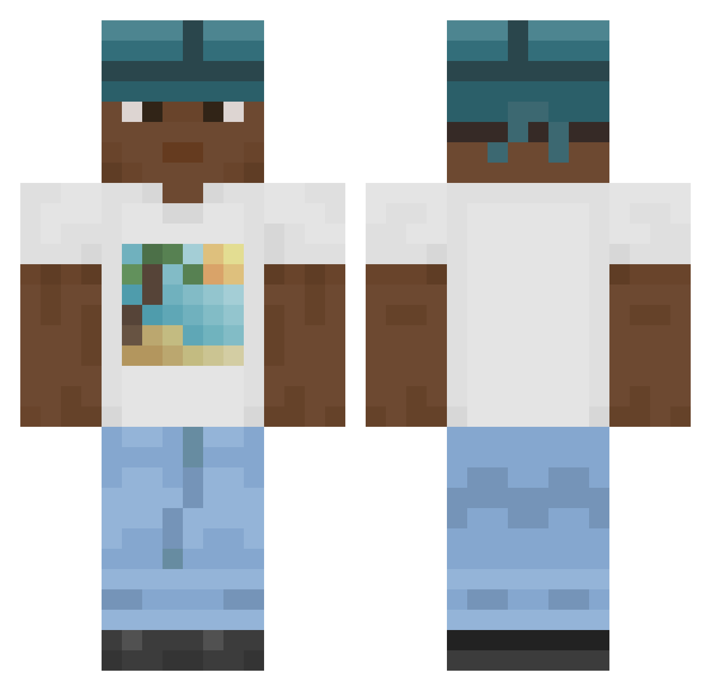 HiParadise Minecraft skin, front and back view
