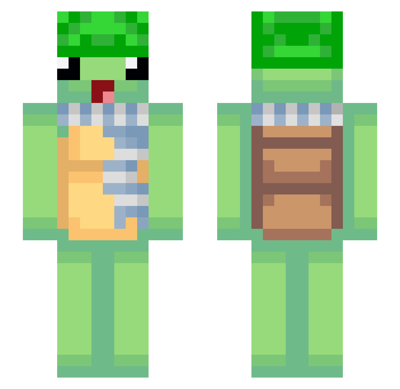 Moi1226 Minecraft skin, front and back view