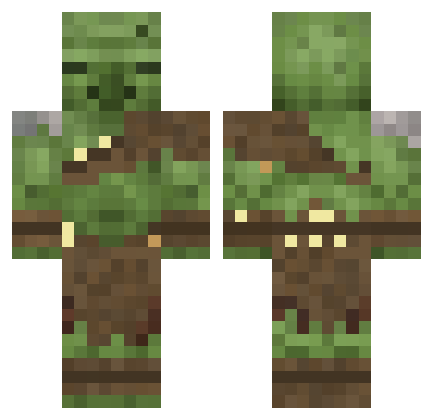 Meduseh Minecraft skin, front and back view