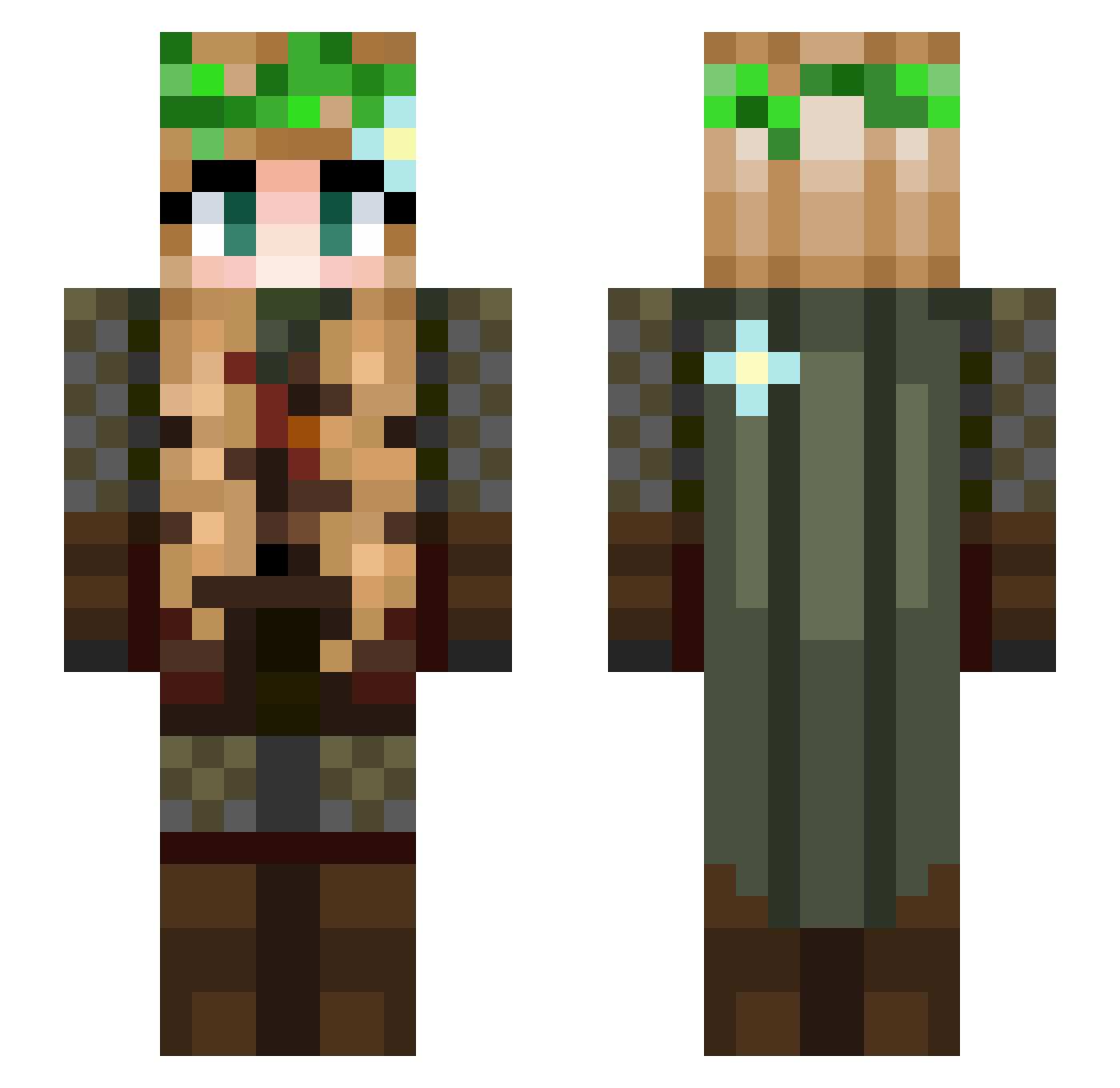 queenofplants Minecraft skin, front and back view