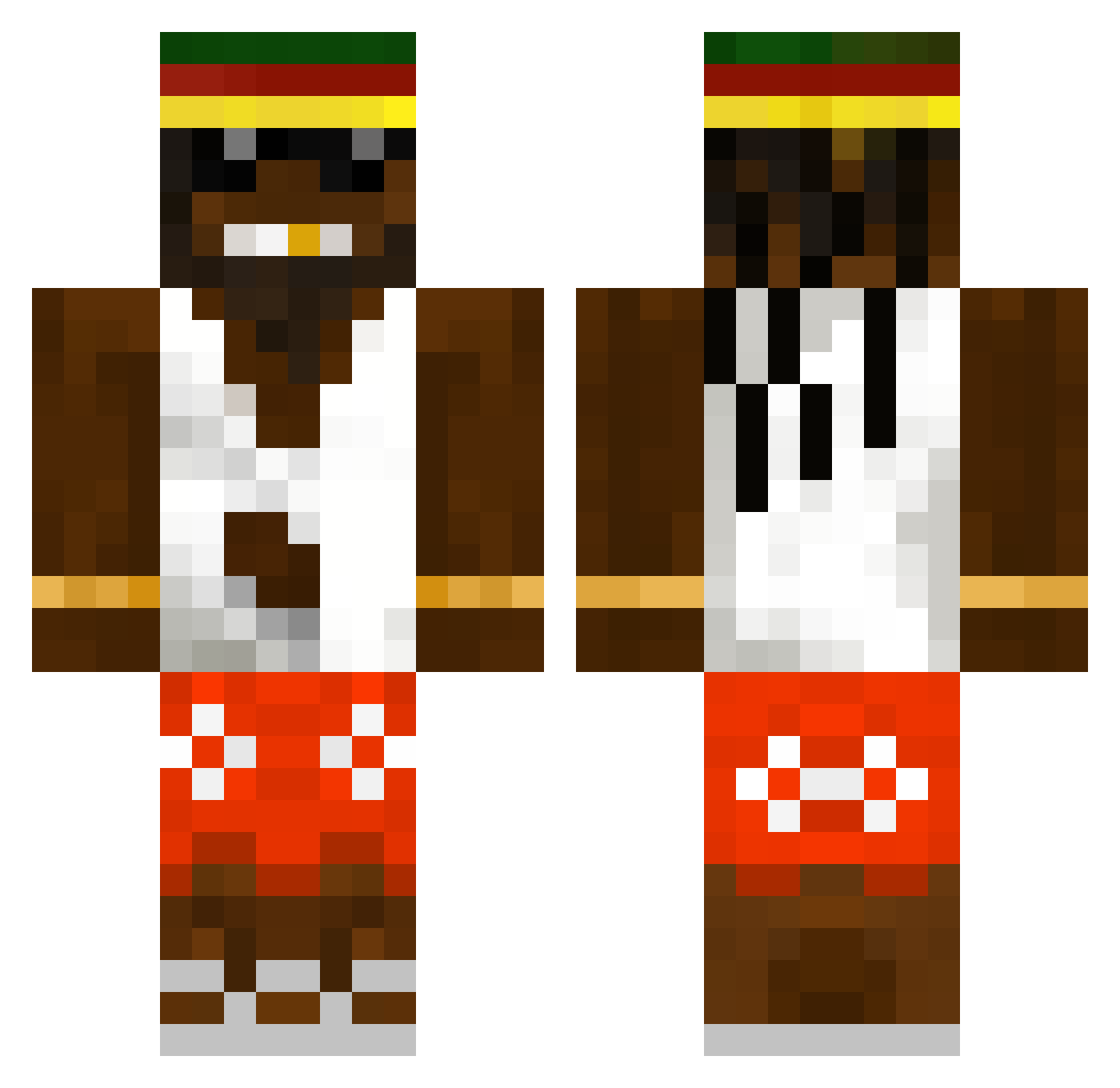 Dmaster194 Minecraft skin, front and back view