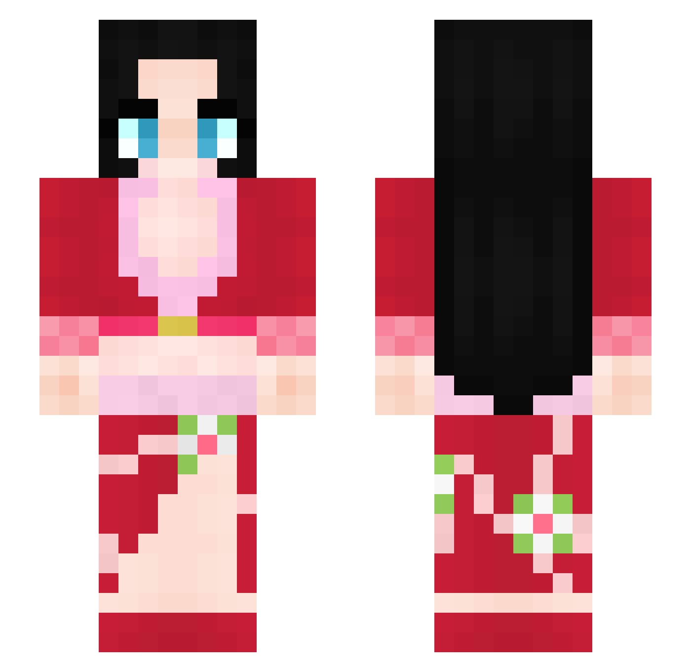 egirlcoquette Minecraft skin, front and back view