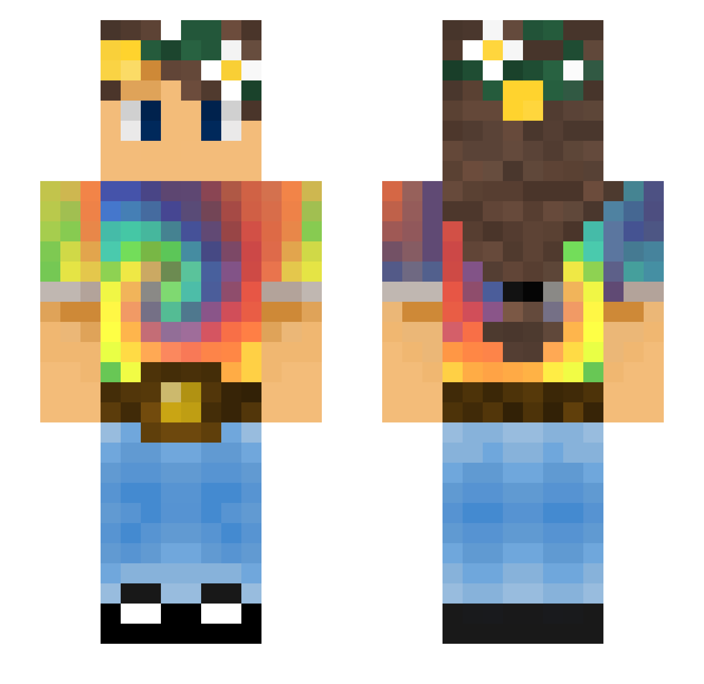 Henka Minecraft skin, front and back view