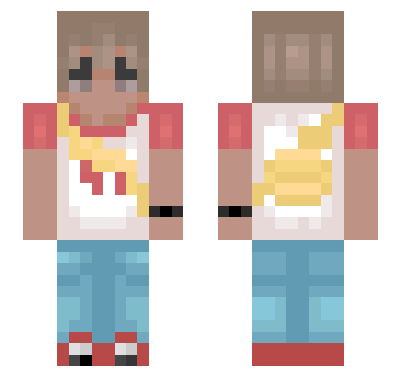 Gonaku Minecraft skin, front and back view