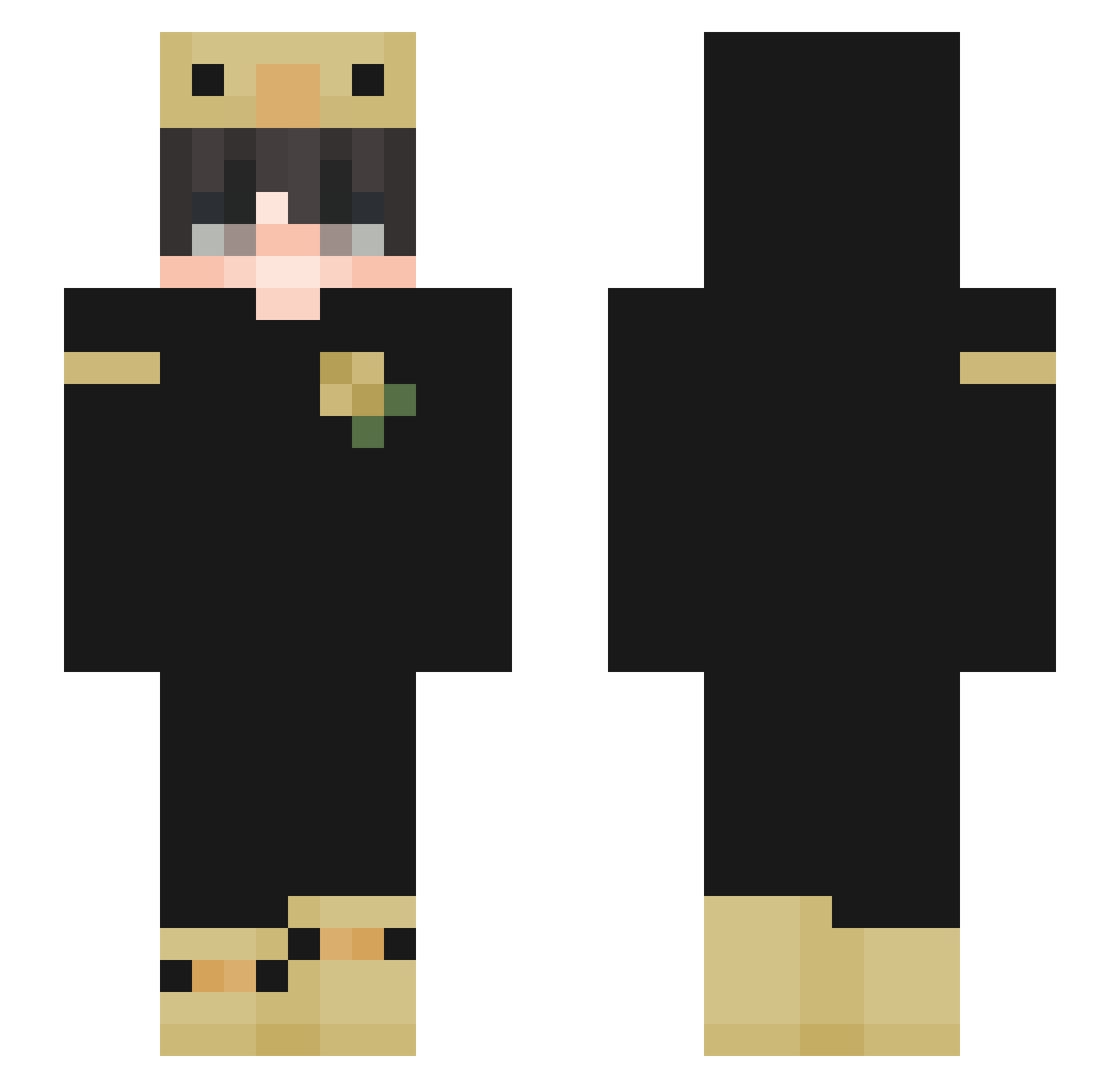 siqualic Minecraft skin, front and back view