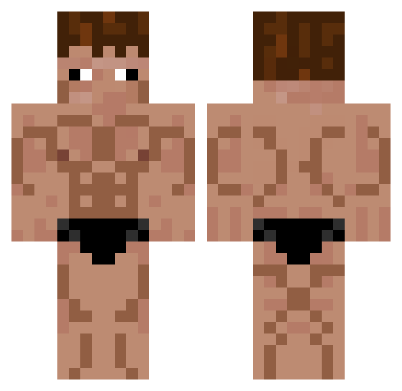 Hacker35 Minecraft skin, front and back view