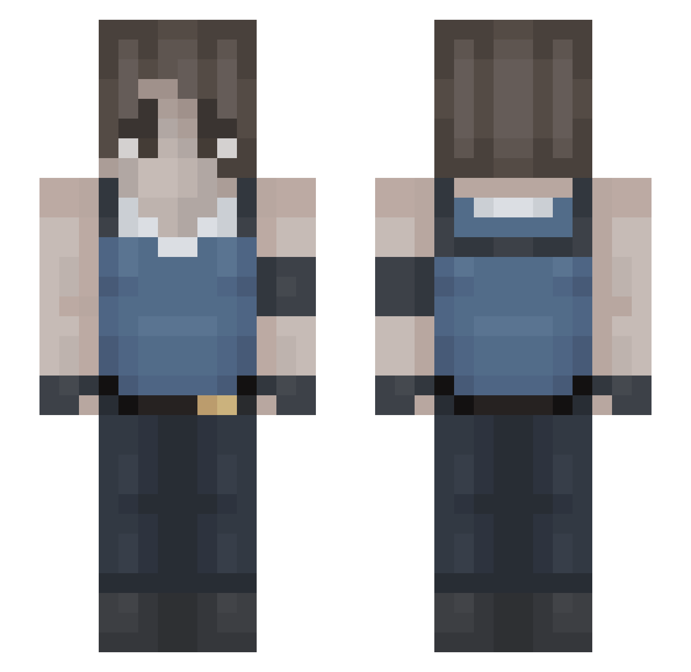 Char511 Minecraft skin, front and back view